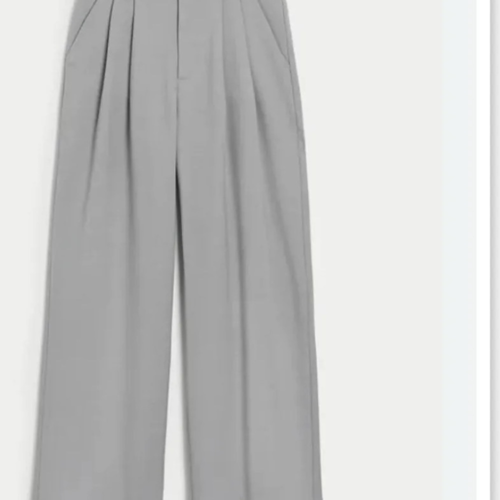 Grey Hollister Wide Leg Trousers